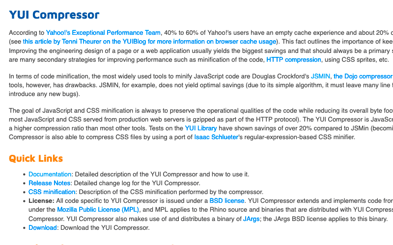 YUI Compressor: Best Minification Tools for WordPress