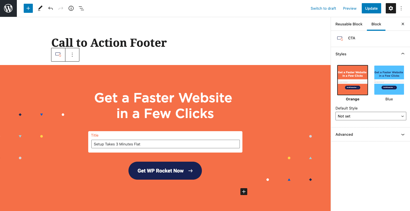 The Call to Action footer
 