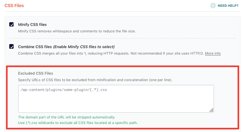 Exclude CSS files from minification-concatenation WP Rocket