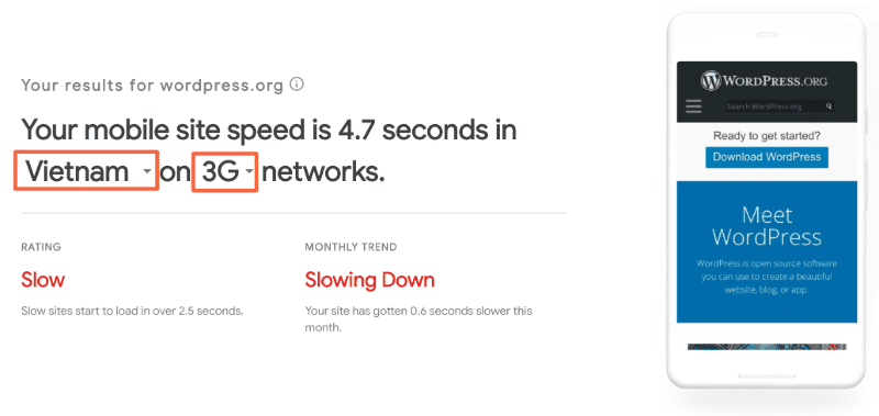 how to test mobile site speed with Google