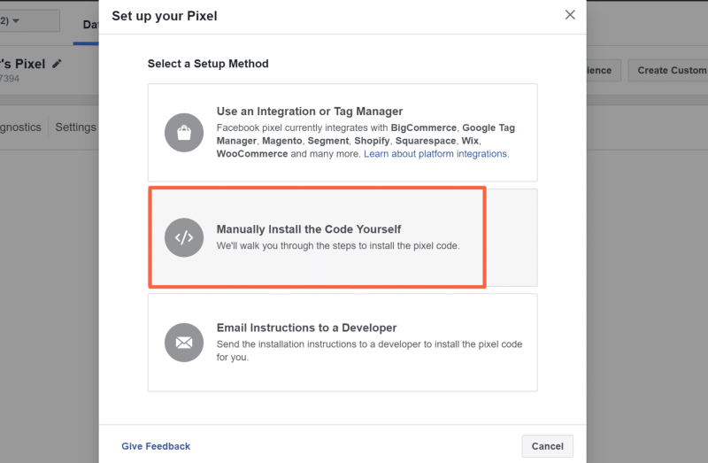 Manually Install Facebook Pixel