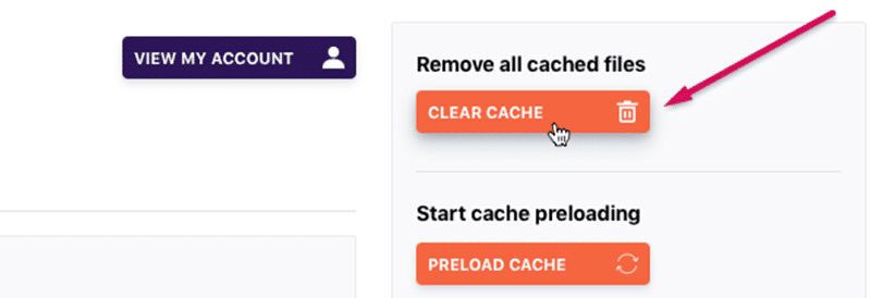 Clear Cache easily with WP Rocket
