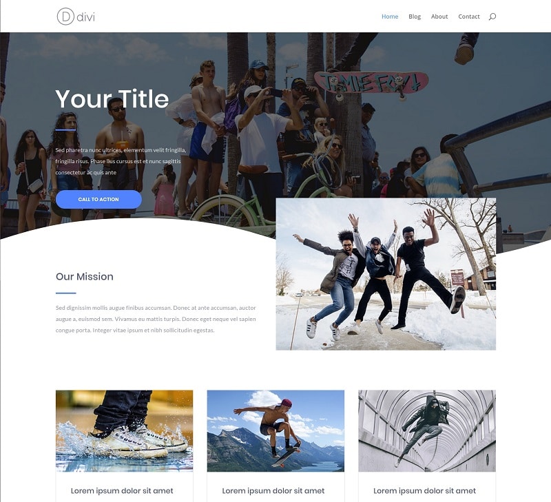 Divi Theme Homepage Example