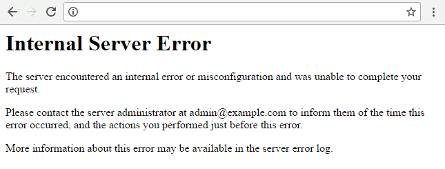 troubleshooting 500 internal server error