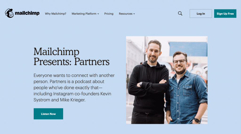 Mailchimp Homepage