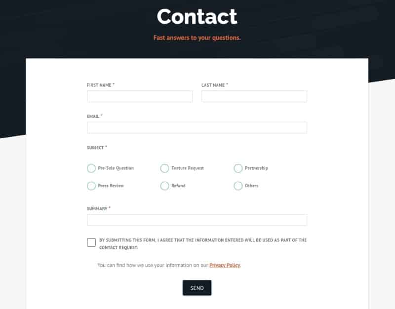 WP Rocket Contact Page