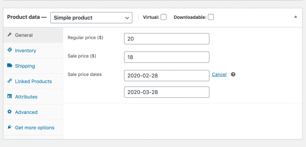 Setting sales prices in WooCommerce - Schedule