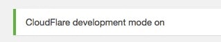 CloudFlare development mode