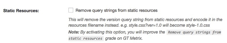 Remove query strings on static resources