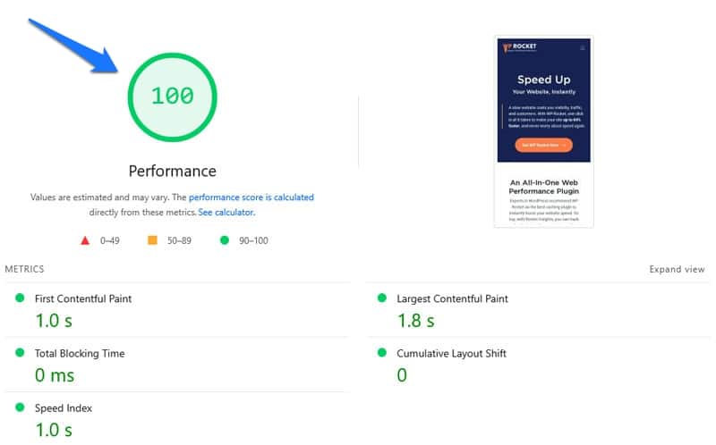 pagespeed score inside pagespeed insights