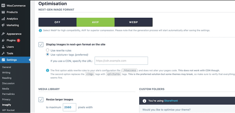 Easy next-gen format conversion and automatic Smart compression - Source: Imagify 
