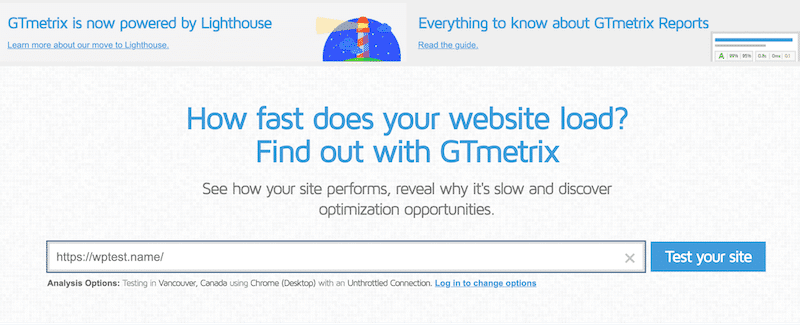 GTmetrix  Website Performance Testing and Monitoring