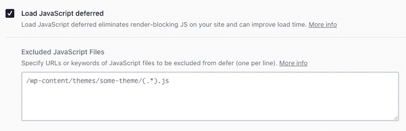 Load JS deferred - WP Rocket’s dashboard. 