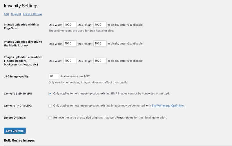 Resizing settings - Source: Imsanity
