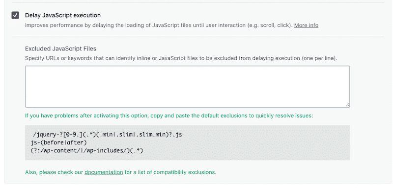 Delay JS execution - WP Rocket