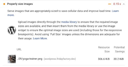 PSI - Properly size images