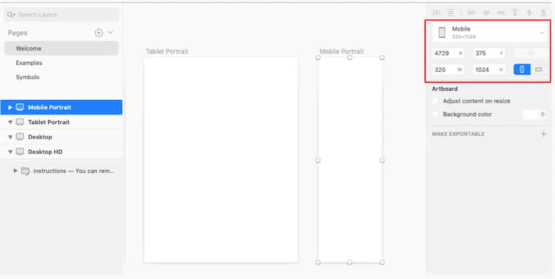 Using Sketch to resize your images manually - Source: Sketch
