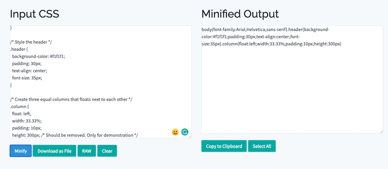 Minifying CSS - Source: Toptal
