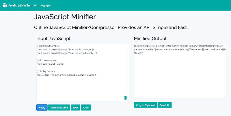 Minifying JS - Source: Toptal 
