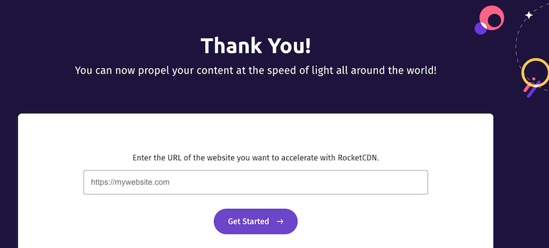 Connecting the website to RocketCDN - Source: RocketCDN