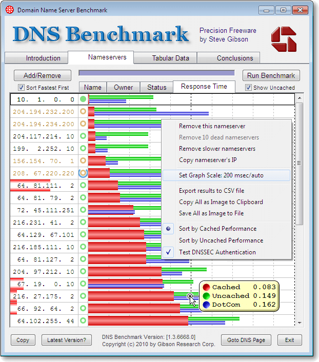 GRC DNS Benchmark