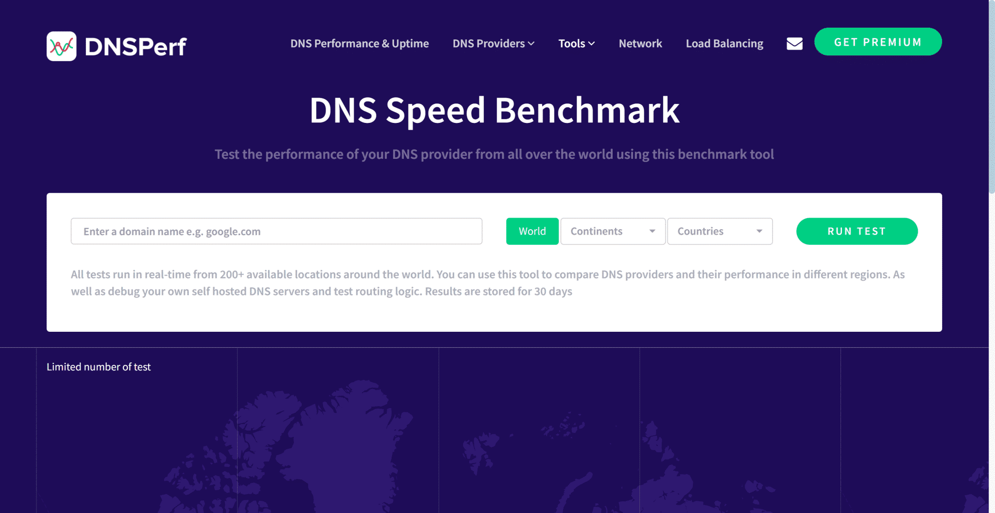 DNSPerf website
