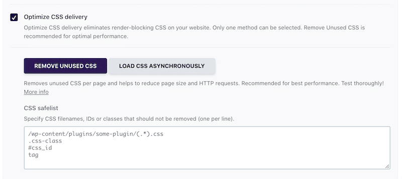 Remove Unused CSS - Source: WP Rocket
