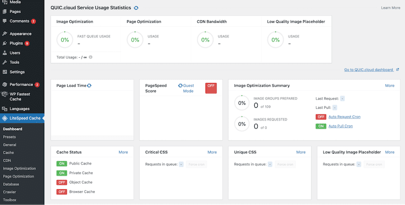 Advanced performance dashboard - Source: LiteSpeed
