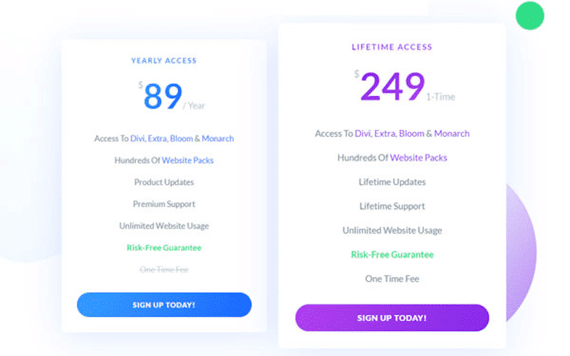 Divi Pricing - Source: Elegant Themes
