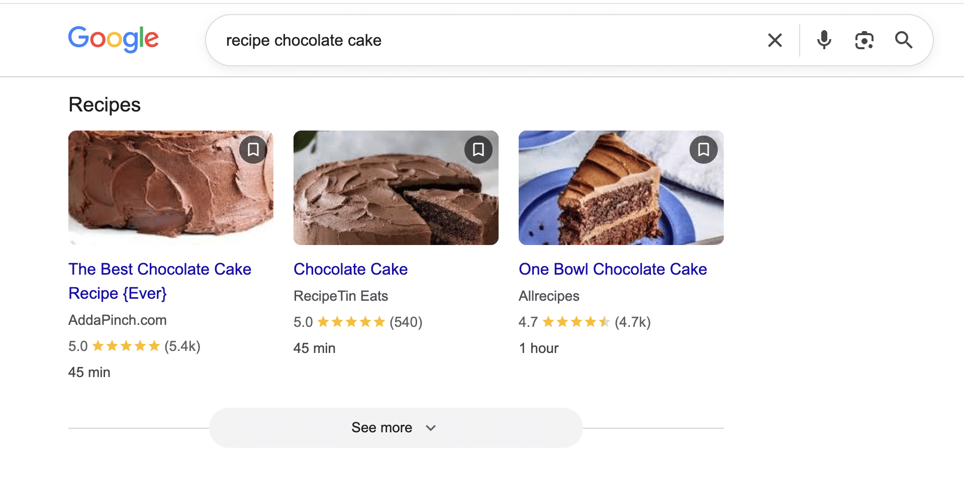 Example of rich snippets