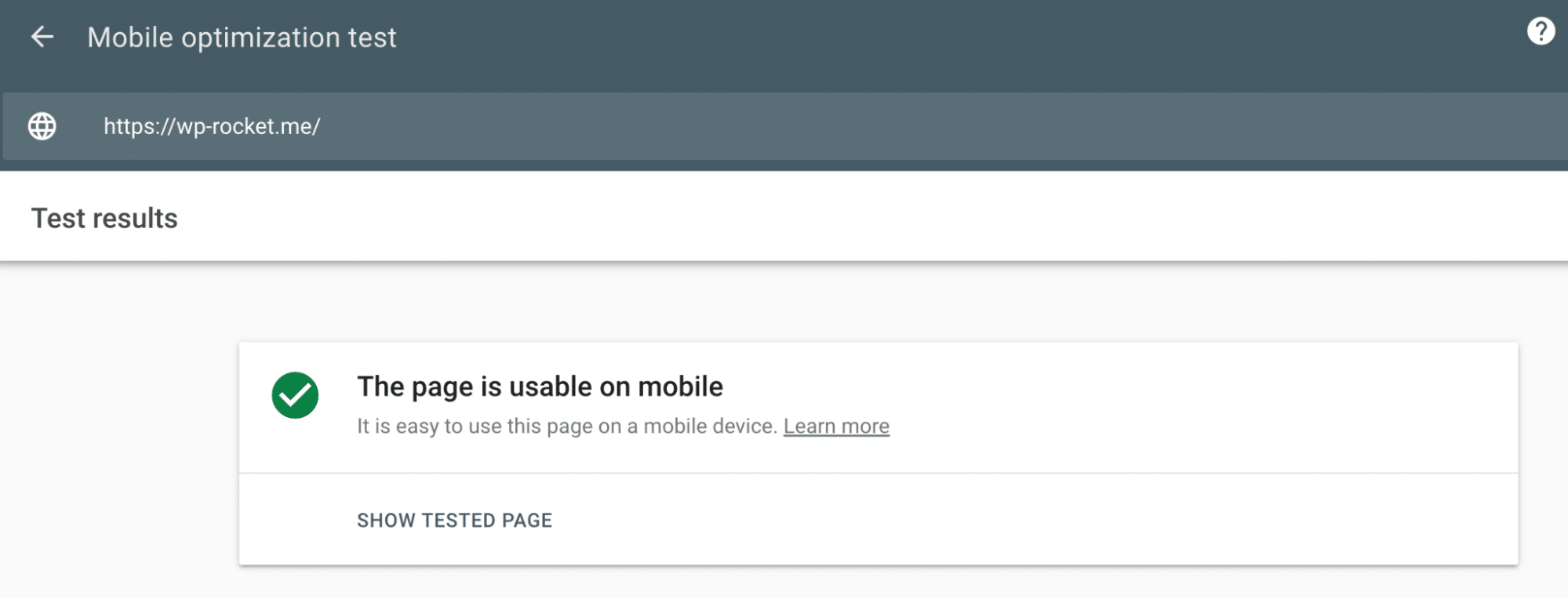 Mobile optimization test