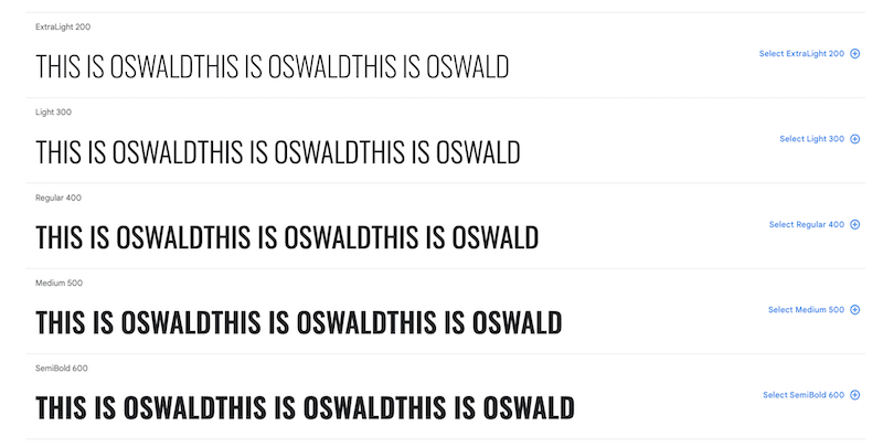 Oswald font - Source: Google Fonts
