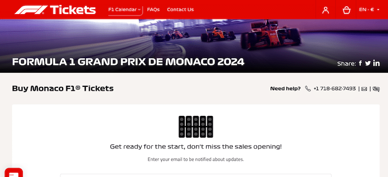 Well-chosen font - Source: ticket formula1