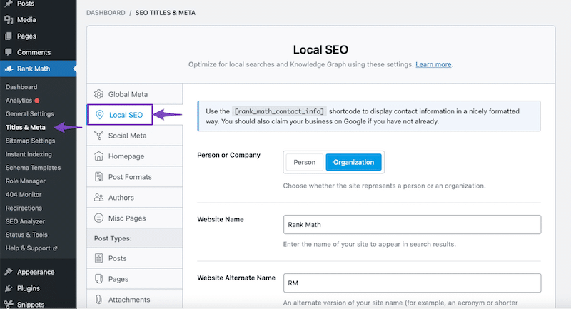 Rank Math’s Local SEO tab - Source: Rank Math
