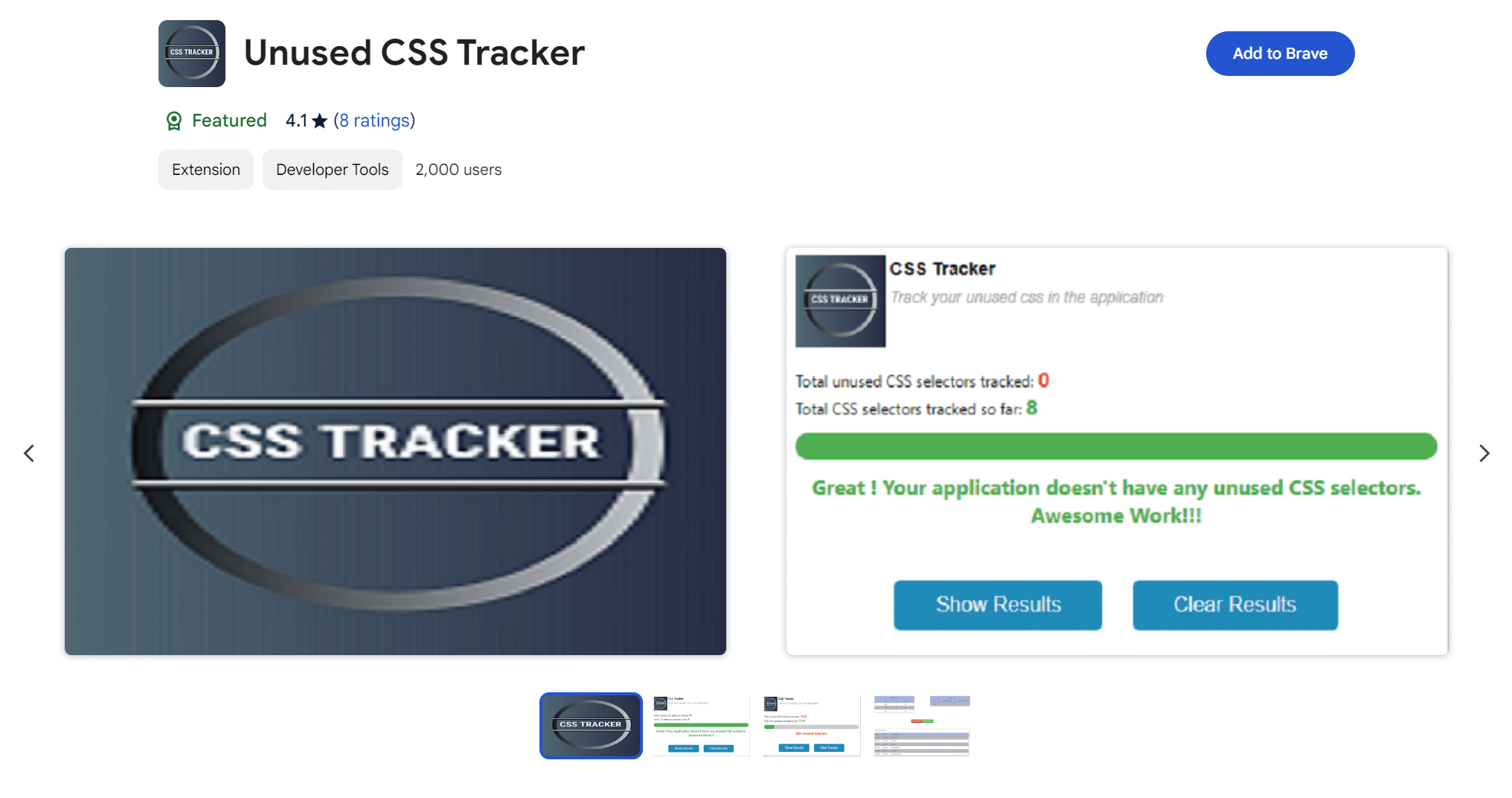 Unused CSS Tracker Chrome extension
