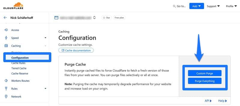 Purge cache in Cloudflare CDN