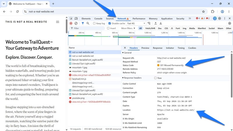 Redirect in browser developer tools console