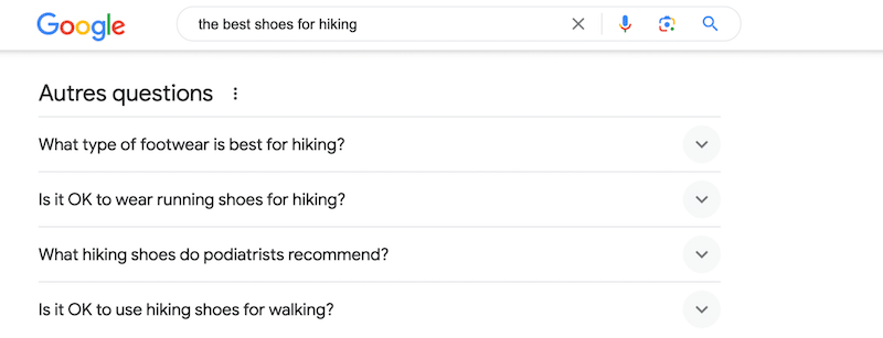 “People also ask” - Source: Google
