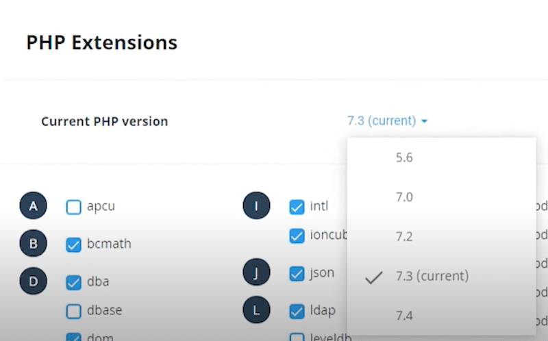 How to update your WordPress PHP Version easily - Source: my hosting cPanel
