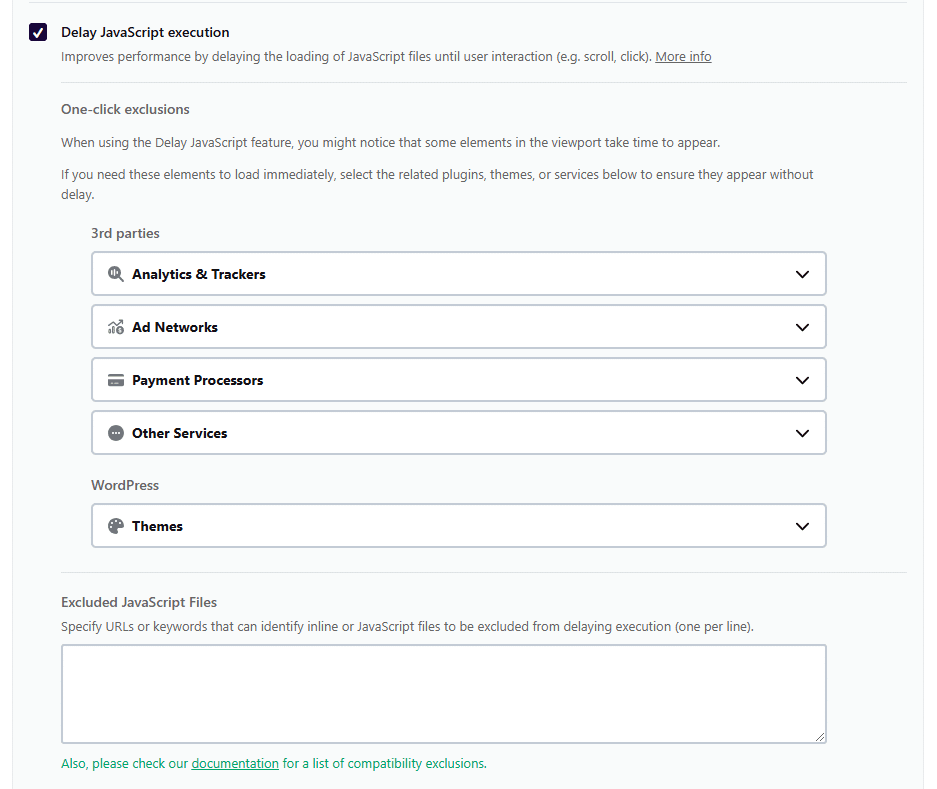 Delay JS One-Click Exclusions - New UI
