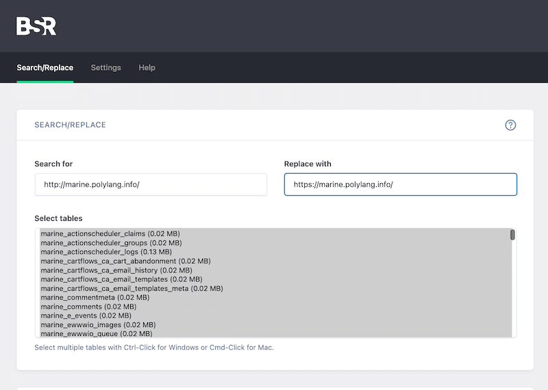 HTTP vs HTTPS to fix the mixed content error - Source: Better Search Replace
