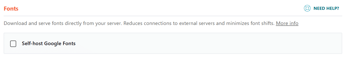 Self-host Google Fonts - Media tab
