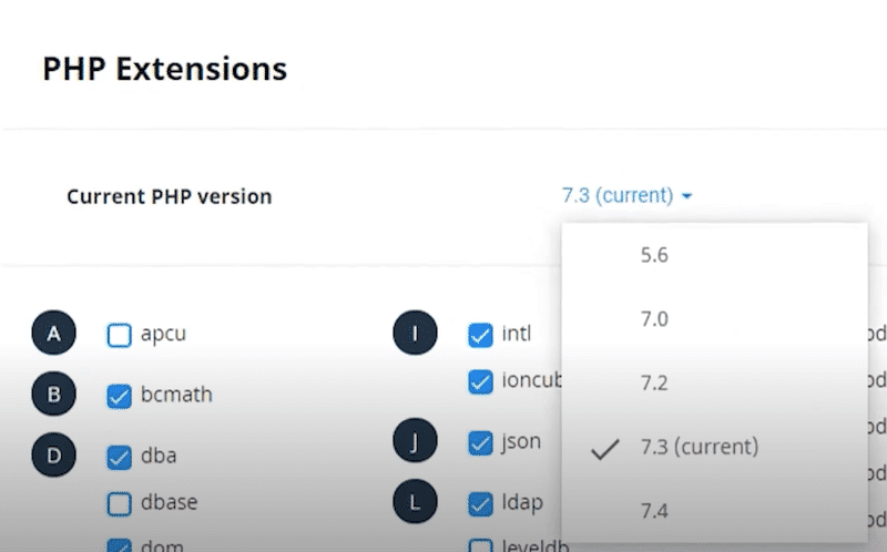 Update your WordPress PHP version – Source: my hosting cPanel
