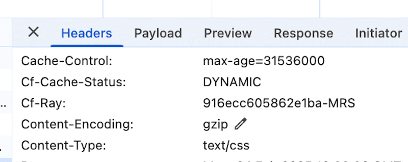 Checking Gzip compression with Chrome Dev Tools- Source: Chrome Dev Tools 