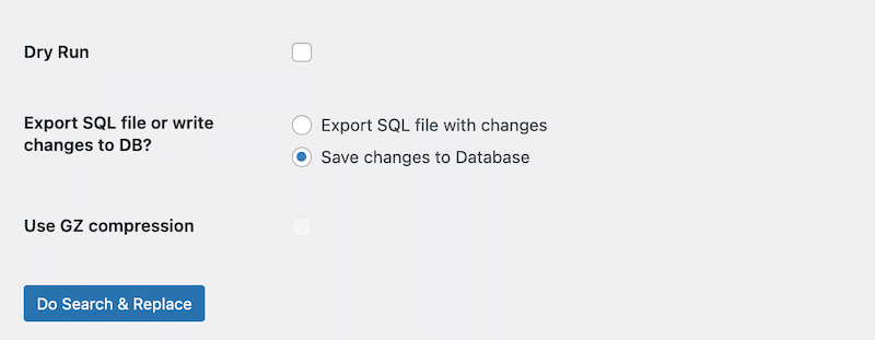 Indicate where your changes will be saved - Source: Search & Replace admin 