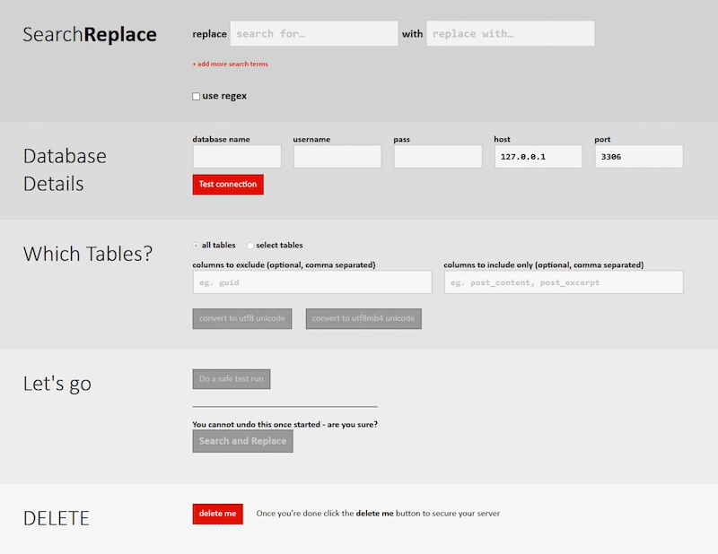 Screen to run a search and replace - Source: Interconnect it 