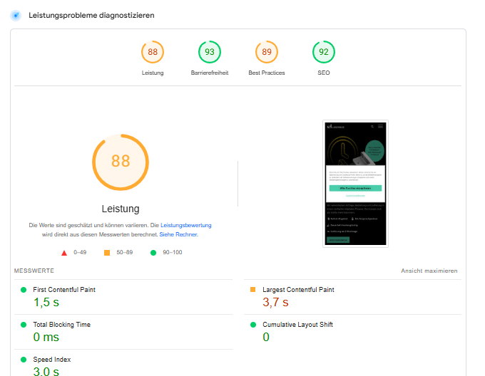 PageSpeed Insights score from mobile – Source 

 