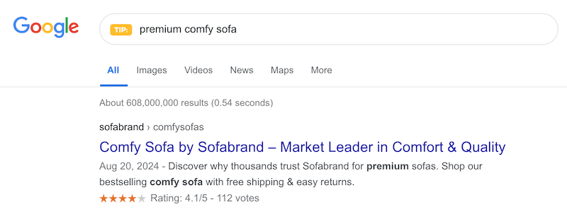 A/B testing meta tags: scenario A – Source: WP Rocket   