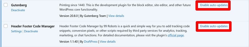 enable automatic updates for wordpress plugins
