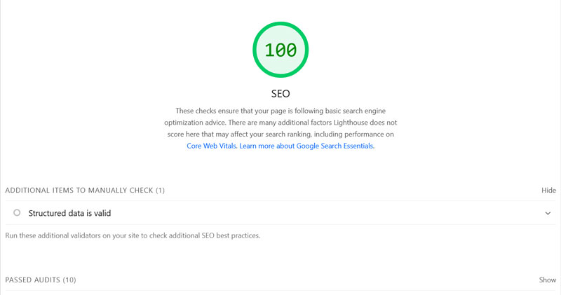 google pagespeed insights seo audit